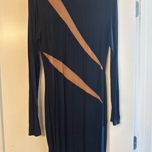 Elegant Black and Tan Dress